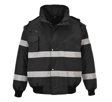 BLOUSON NOIR S435 4 EN 1 + TRANSFERT BLANC COALLIA