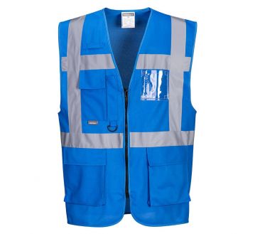 GILET IONA EXECUTIVE BLEU ROYAL + TRANSFERT DOS BLANC COALLIA